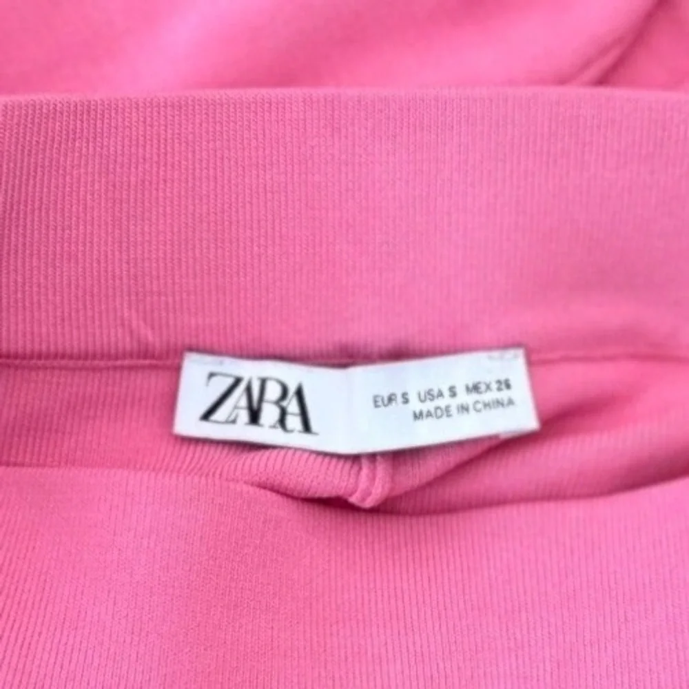 Zara Girls Pink Knit Wide Leg Pants Elastic Waist Side Slit Size S